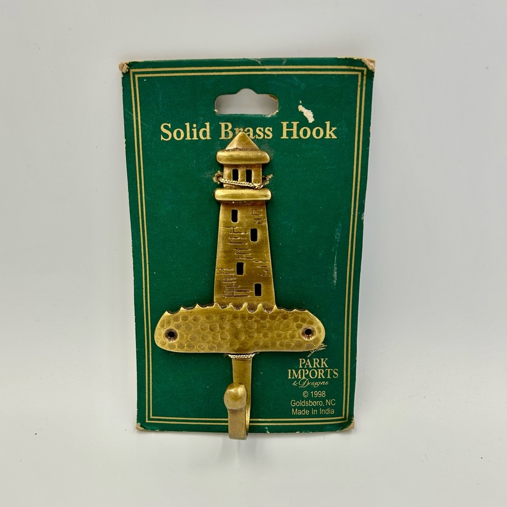 Vintage Solid Brass Lighthouse Hook Nautical Decor Park Imports Made in India